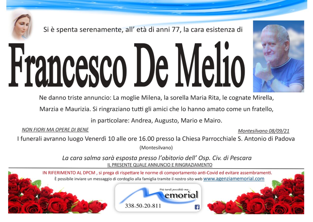Francesco De Melio Memorial Di D Amico Michelino Francesco De Melio Memorial Di D Amico Michelino