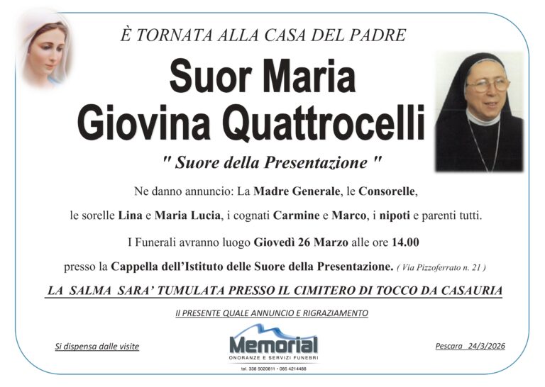 Suor Maria Giovina Quattrocelli